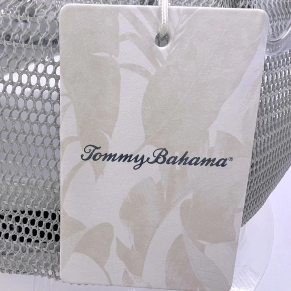 TOMMY BAHAMA CAP HAT, FRONT IS WHITE BACK IS GREY MESH & LOGO ADJ. STRAP, UNISEX